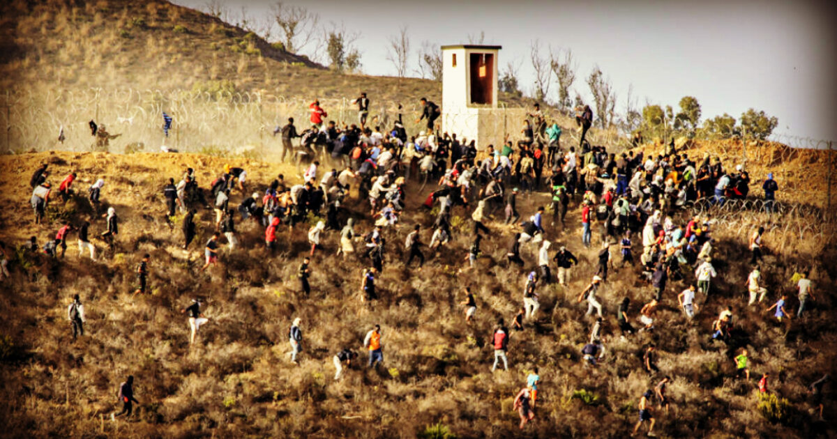 african migrants strom spanish ceuta border